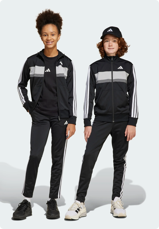 Tuta Ragazzo Adidas 3S Tiberio TS - Nero/Grigio