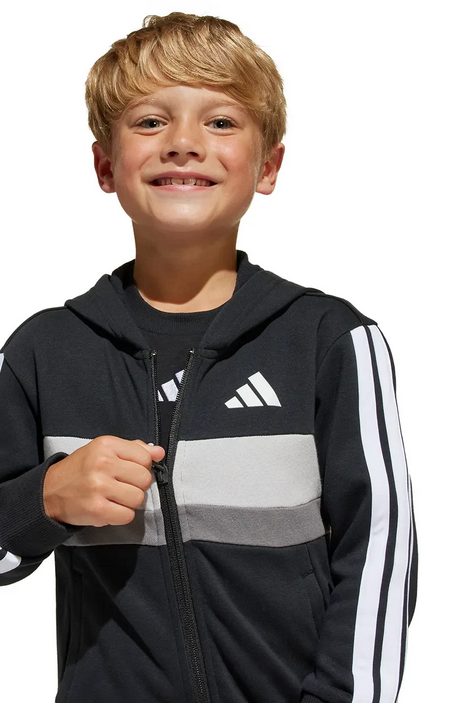 Tuta Unisex Adidas Essentials Tiberio 3-Stripes - Nero/Grigio