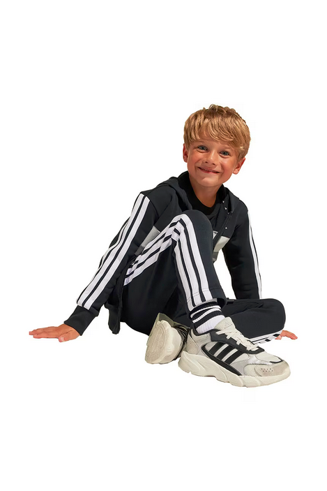 Tuta Unisex Adidas Essentials Tiberio 3-Stripes - Nero/Grigio