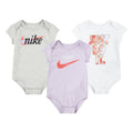 BODY BAMBINA NIKE SUMMER DAZE 3 PEZZI BODYSUIT-LILLA/GRIGIO/BIANCO-16J550-P6I