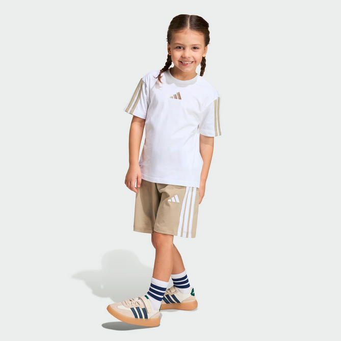 completo Bambina Adidas ESSENTIALS 3 STRIPES - BIANCO\BEIGE