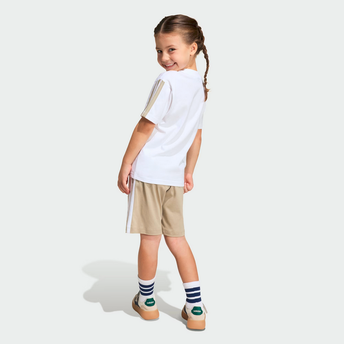 completo Bambina Adidas ESSENTIALS 3 STRIPES - BIANCO\BEIGE