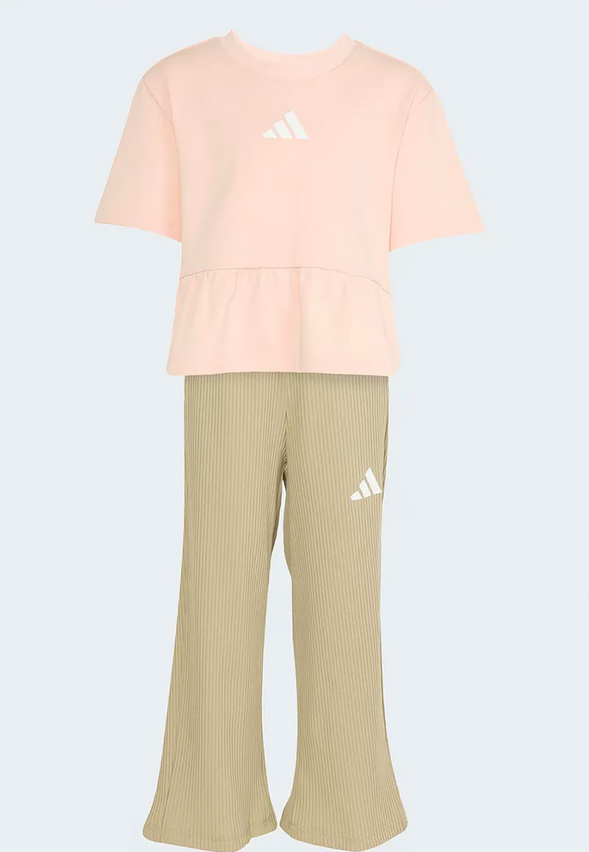 Completo Bambina Adidas Essentials SWTP - Beige/Rosa