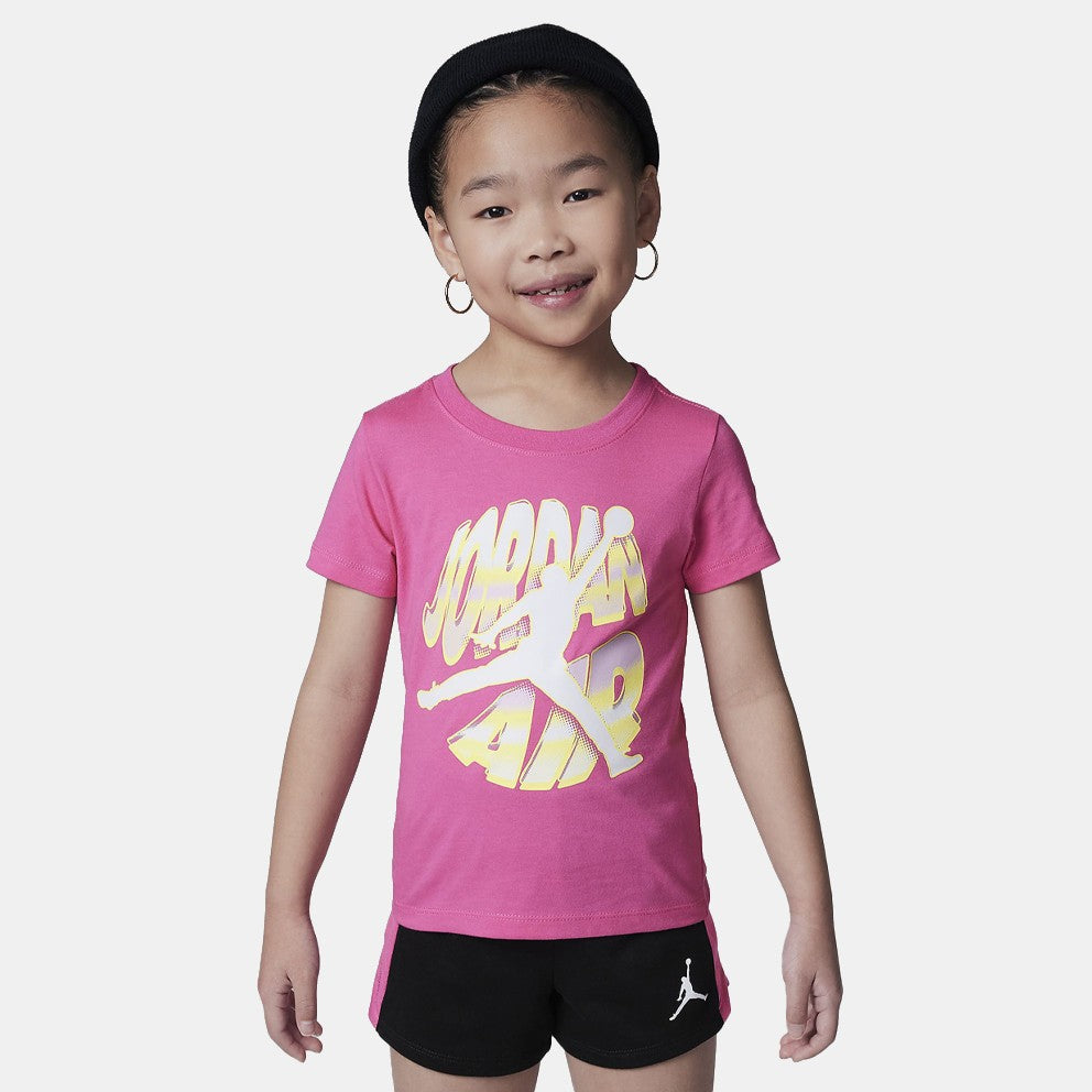 Completo Bambina Jordan Air Stacked - Nero/Fucsia