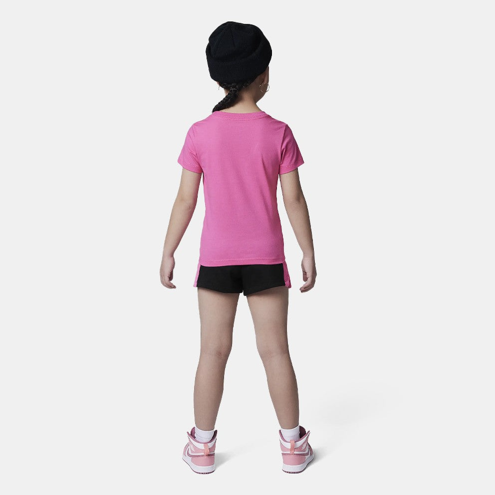 Completo Bambina Jordan Air Stacked - Nero/Fucsia