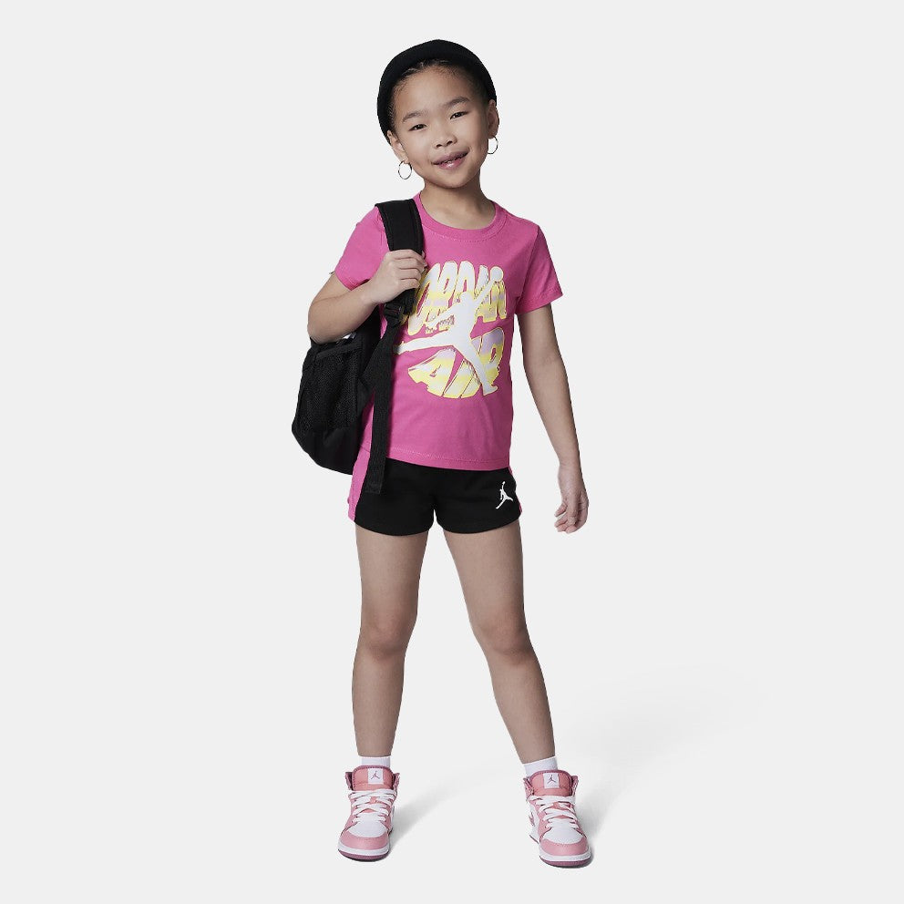 Completo Bambina Jordan Air Stacked - Nero/Fucsia