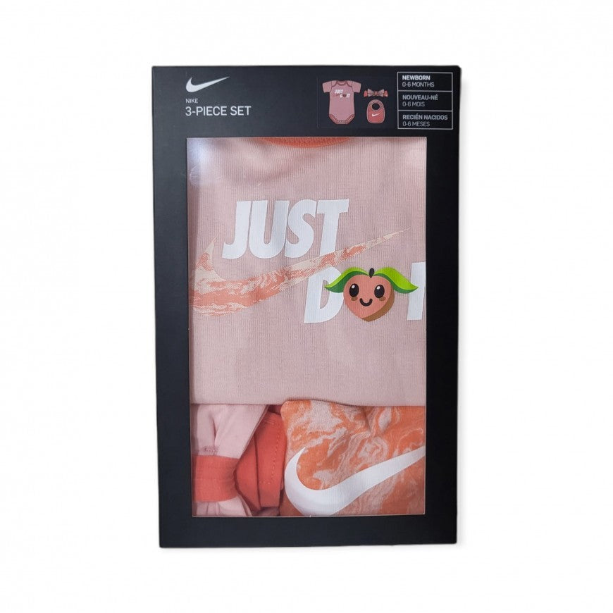 BODY BAMBINA NIKE LIL FRUITS 3 PEZZI 100% COTONE-ROSA-NN0806-X24