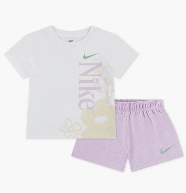 Completo Bambina Nike Wild Flower - Bianco