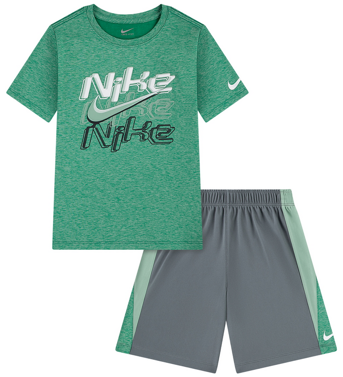 Completo Bambino Nike DROPSET ICON - VERDE/GRIGIO
