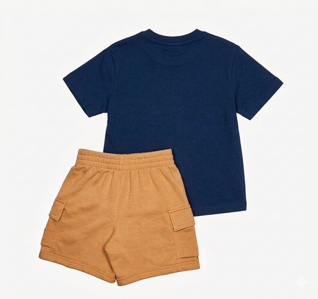 Completo Bambino Nike Pocket Tee set - Blu/Beige