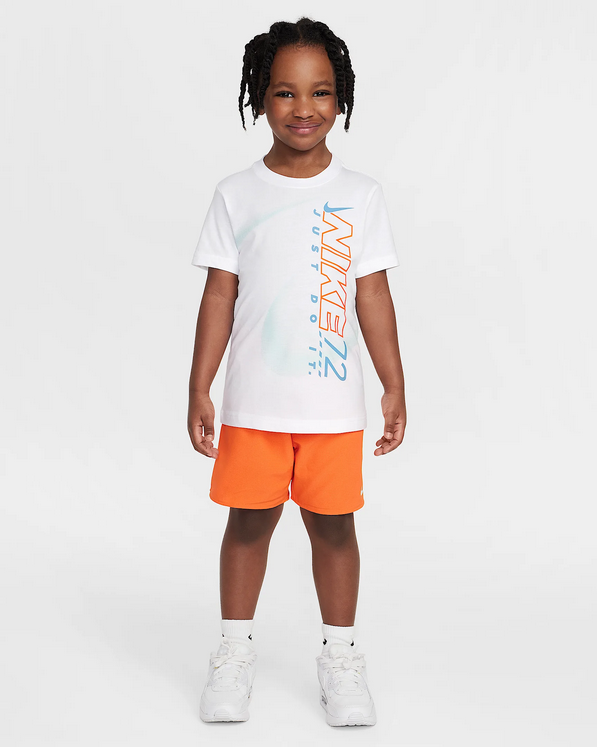 Completo Bambino Nike Rhythm Tee set - Bianco/Arancio