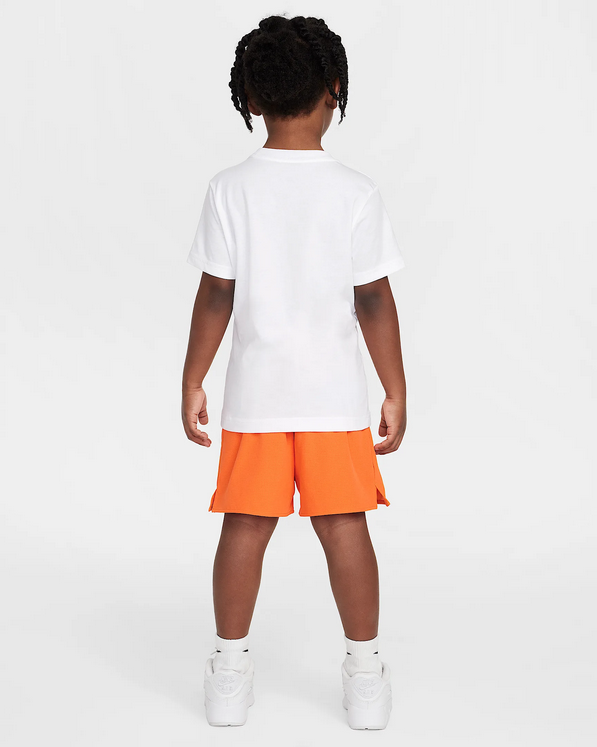 Completo Bambino Nike Rhythm Tee set - Bianco/Arancio