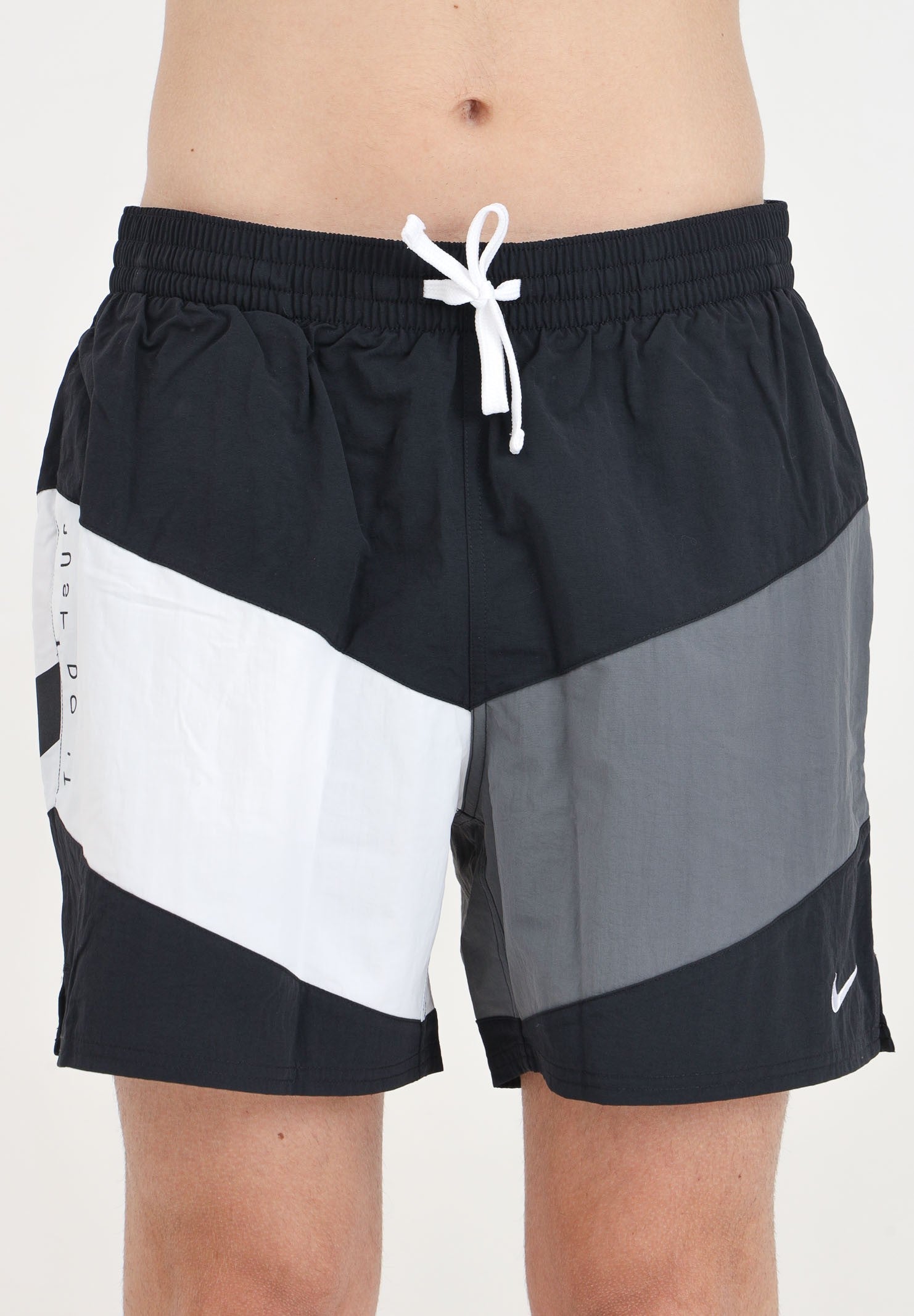 Costume da Bagno Uomo Nike 5 Volley Multi Logo - Nero