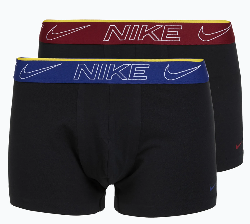 Due Boxer Nike Elite Cotton Stretch - Nero/Blu/Bordeaux