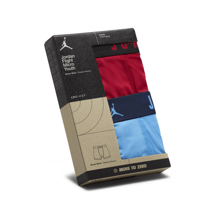 Due Boxer Ragazzo Jordan Flight Micro - Azzurro/Rosso