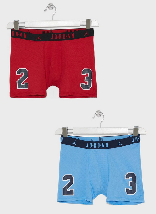 Due Boxer Ragazzo Jordan Flight Micro - Azzurro/Rosso