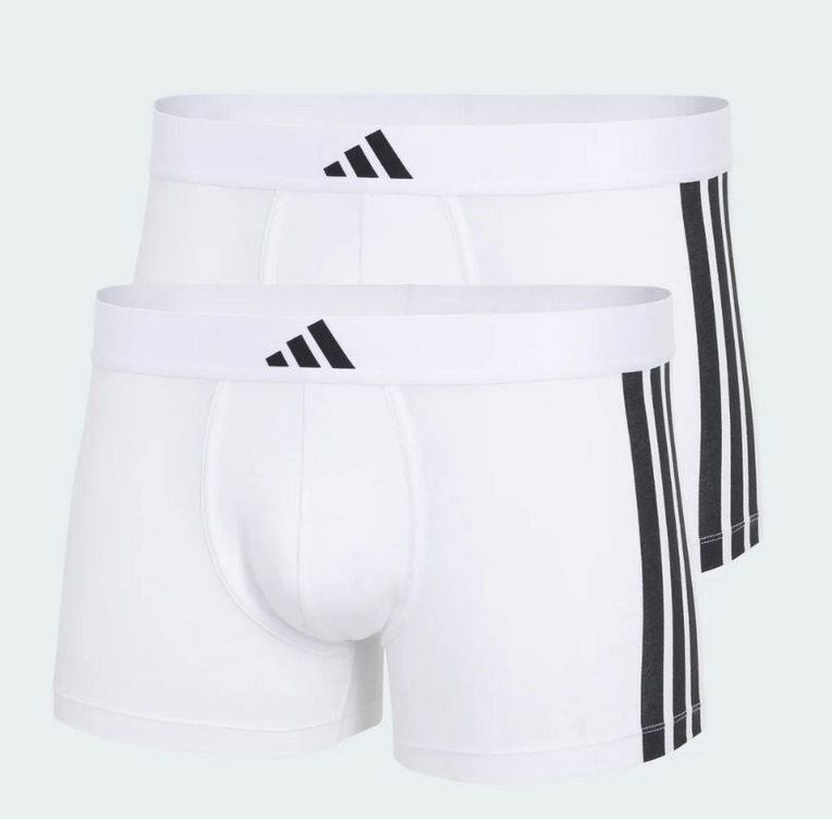 Due Boxer Uomo Adidas Active Flex Cotton - Bianco