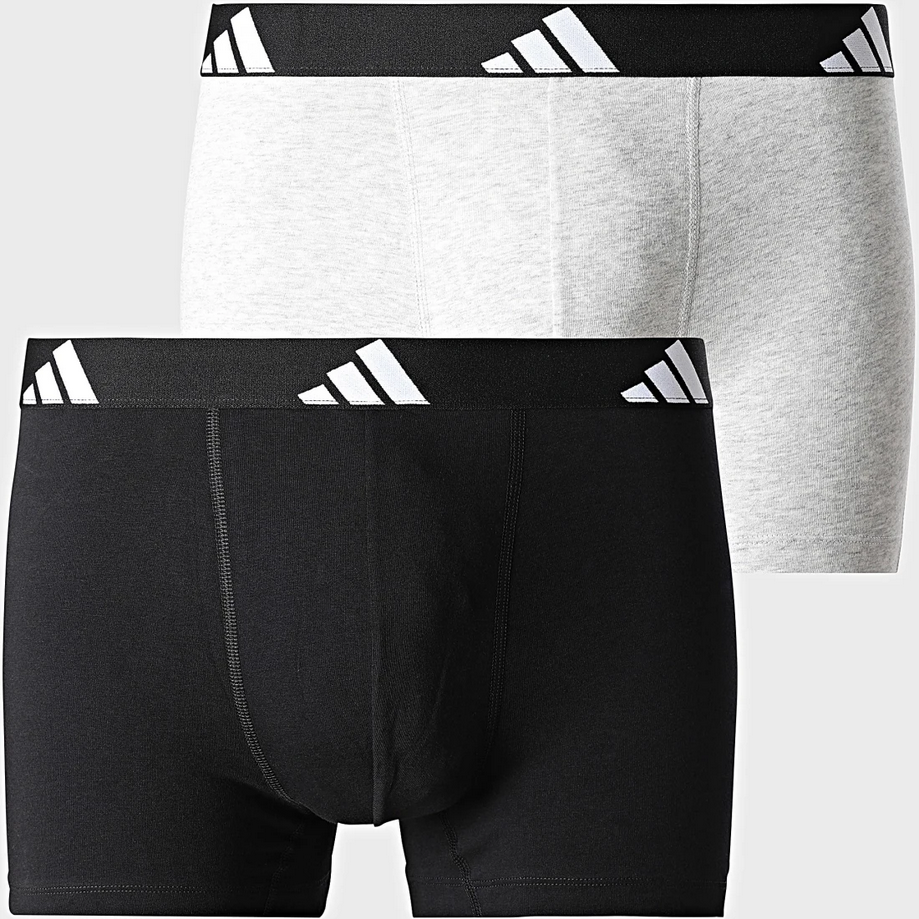 Due Boxer Uomo Adidas Active Flex Cotton - Nero/Grigio
