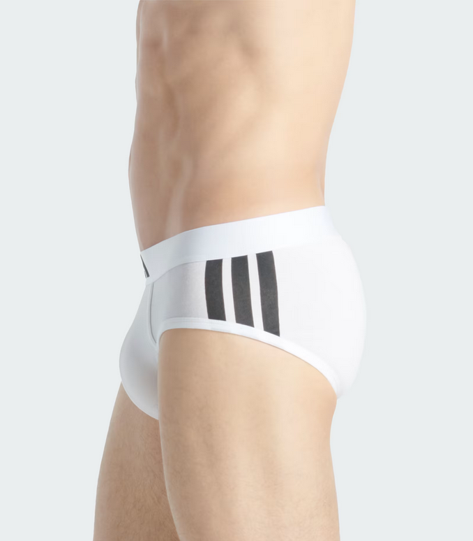 Due Slip Uomo Adidas Active Flex Cotton 3-Stripes - Bianco