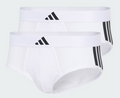 Due Slip Uomo Adidas Active Flex Cotton 3-Stripes - Bianco