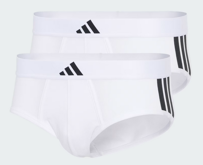 Due Slip Uomo Adidas Active Flex Cotton 3-Stripes - Bianco