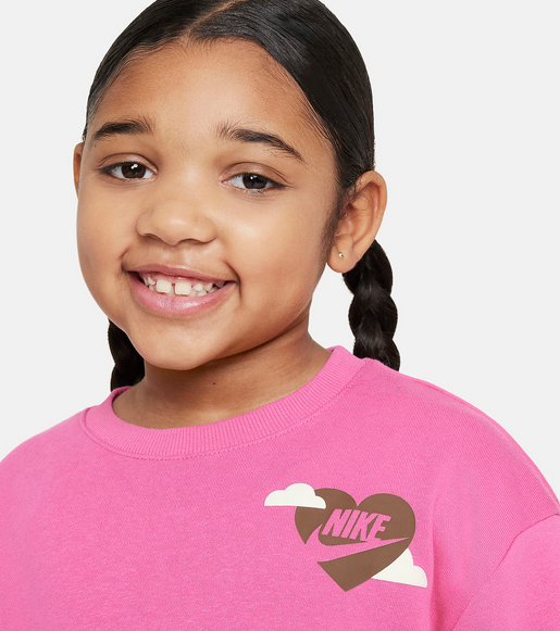 Felpa Bambina Nike Sweet Swoosh - cotone garzato - fucsia