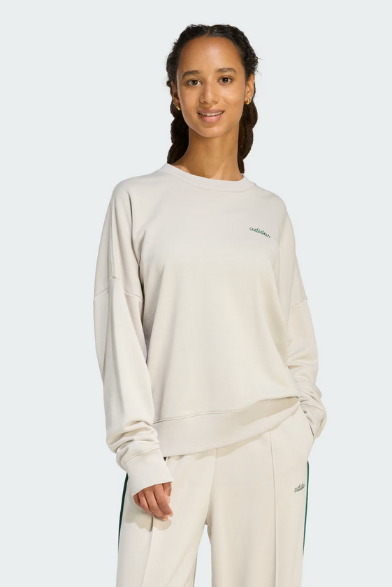 Felpa Donna Adidas Graphic Seasonal - Beige