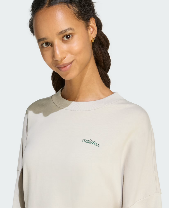 Felpa Donna Adidas Graphic Seasonal - Beige