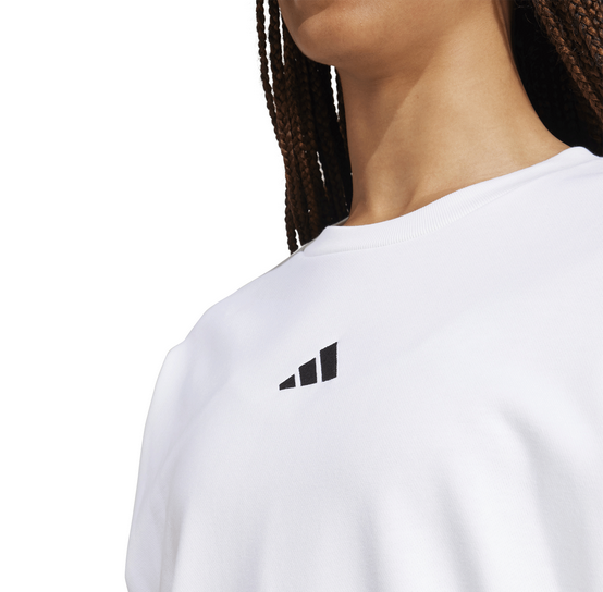 Felpa Donna Adidas Performance Essentials 3-Stripes French Terry - Bianco