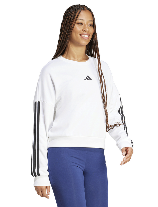Felpa Donna Adidas Performance Essentials 3-Stripes French Terry - Bianco