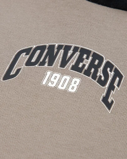 Felpa Ragazzo CONVERSE Colorblock Patch Hoodie - BEIGE