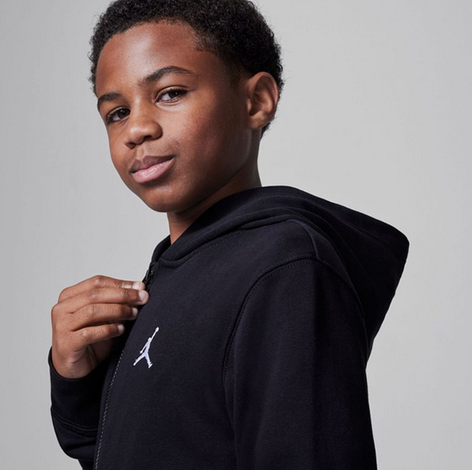 Felpa Ragazzo Jordan con zip MJ Brooklyn - Nero