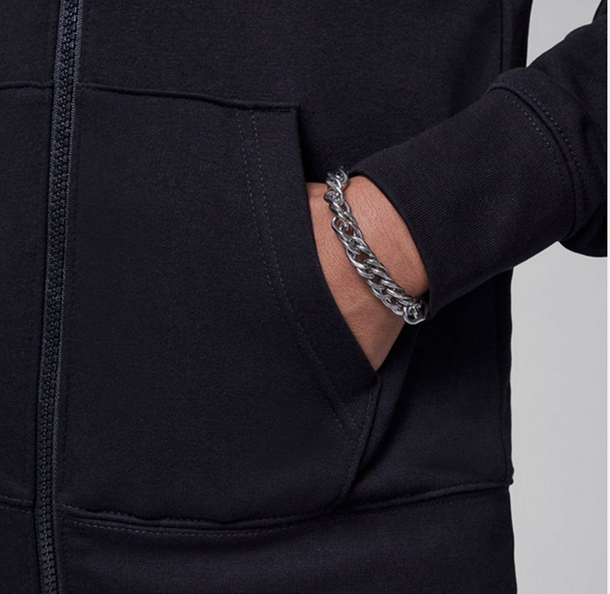 Felpa Ragazzo Jordan con zip MJ Brooklyn - Nero