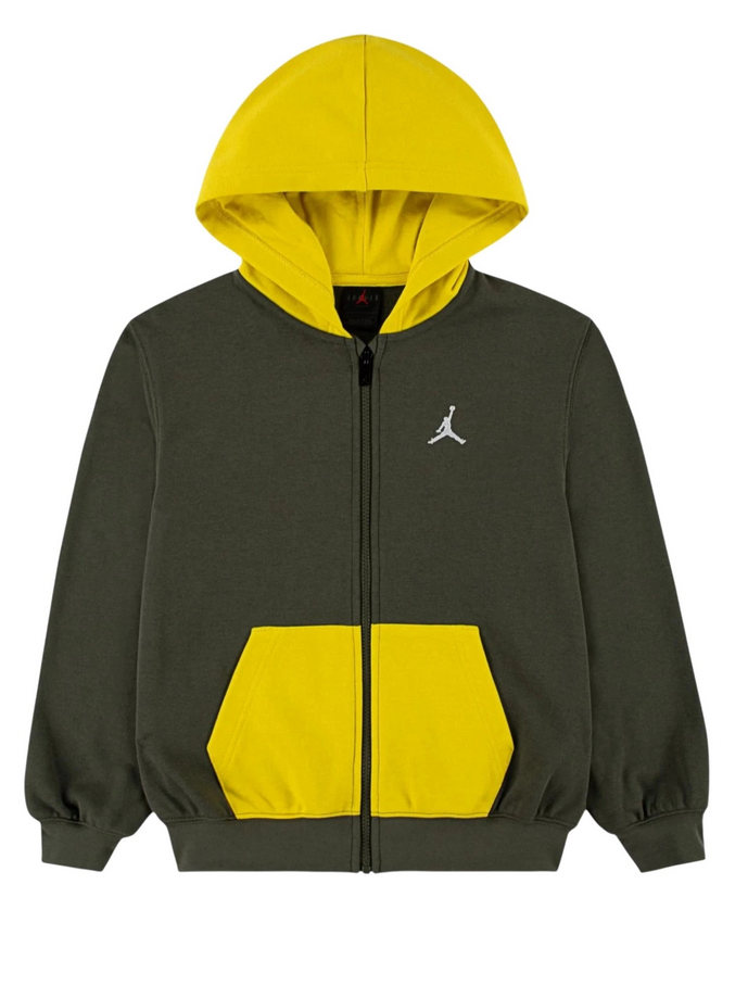 Felpa Ragazzo Jordan con zip MJ Brooklyn - Verde/Giallo