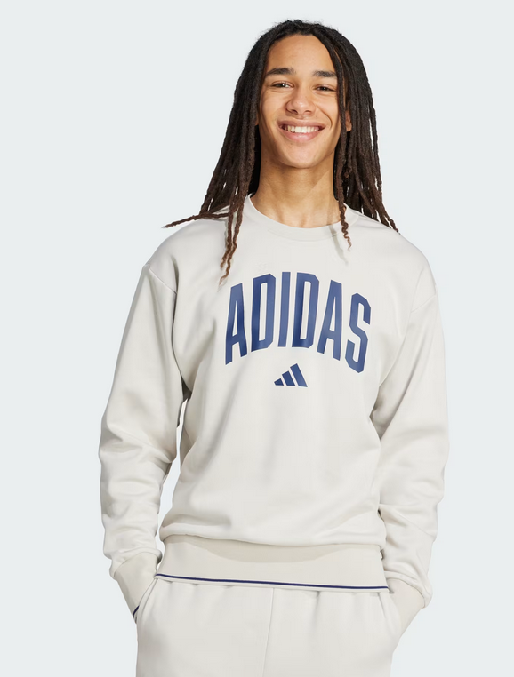 Felpa Uomo Adidas Collegiate - Beige