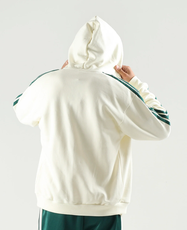 Felpa Uomo Adidas Essentials 3-Stripes  - Bianco/Verde
