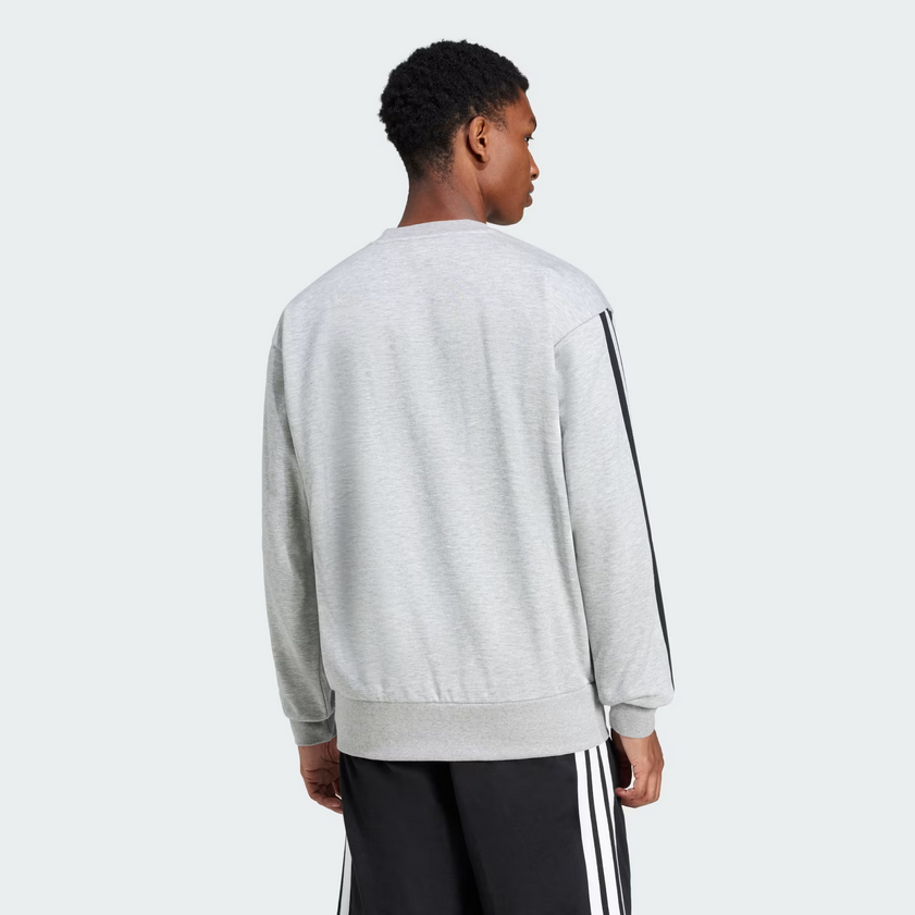 Felpa Uomo Adidas Essentials 3-Stripes  - Grigio/Nero
