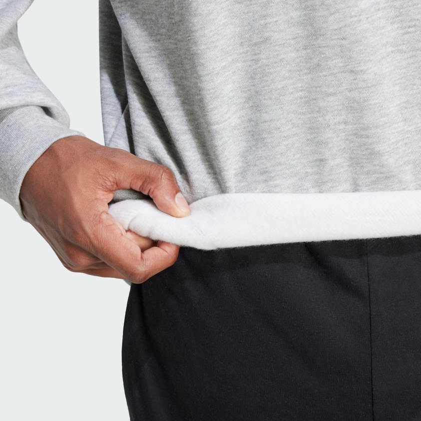 Felpa Uomo Adidas Essentials 3-Stripes  - Grigio/Nero
