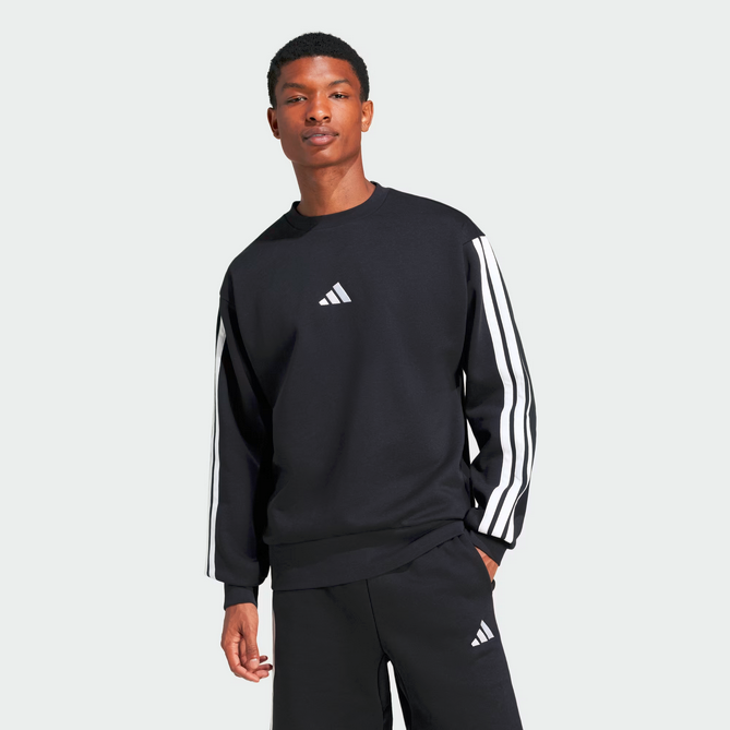 Felpa Uomo Adidas Essentials 3-Stripes  - Nero