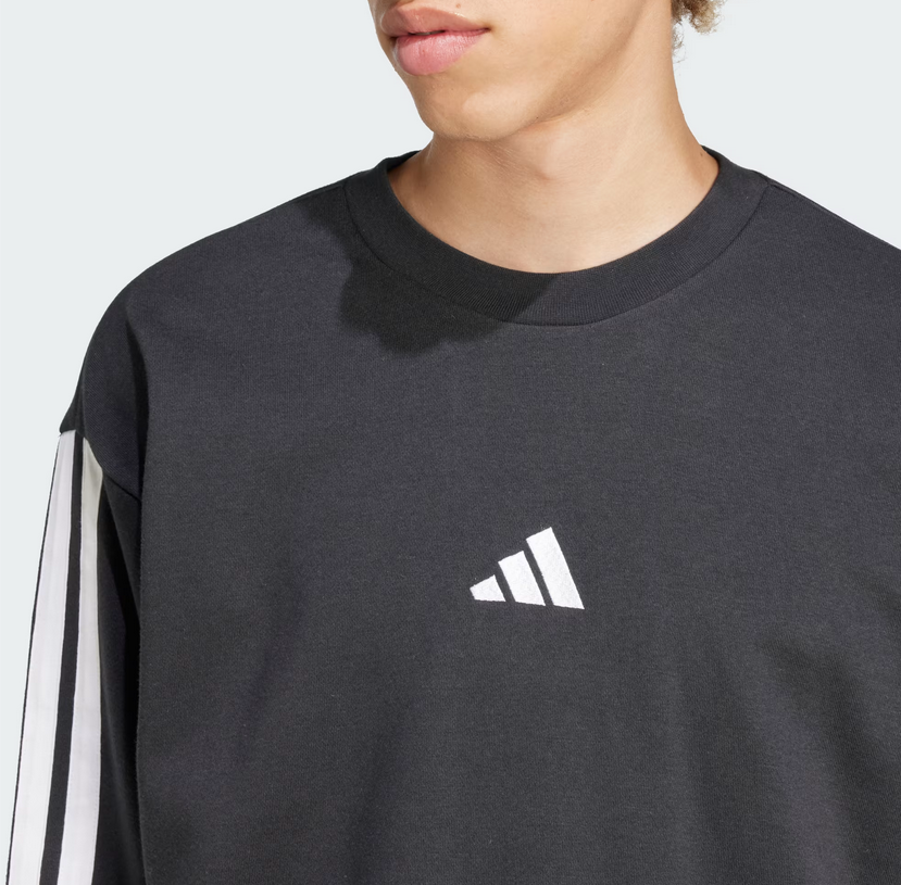 Felpa Uomo Adidas Essentials 3-Stripes  - Nero