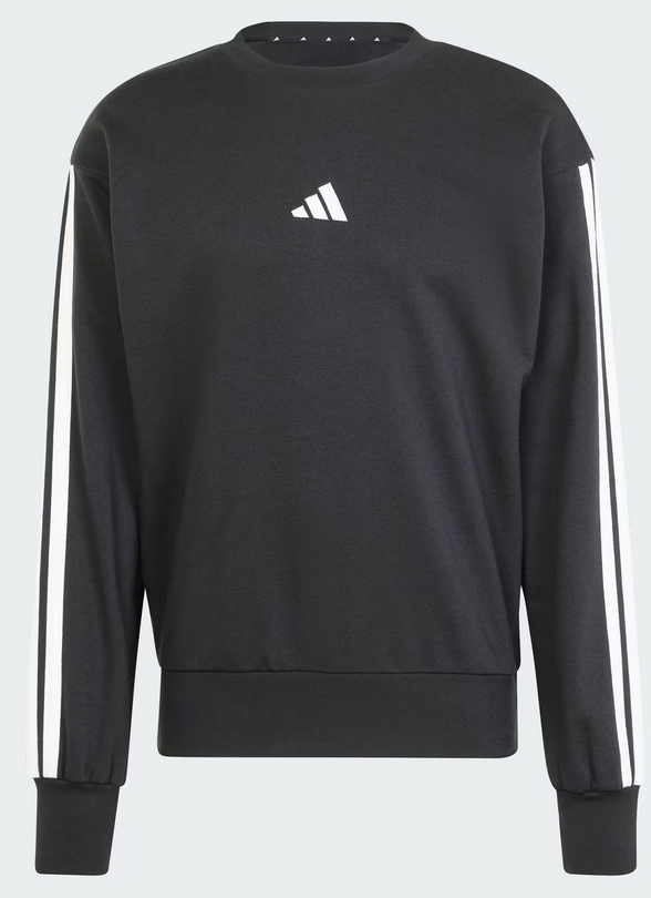 Felpa Uomo Adidas Essentials 3-Stripes  - Nero