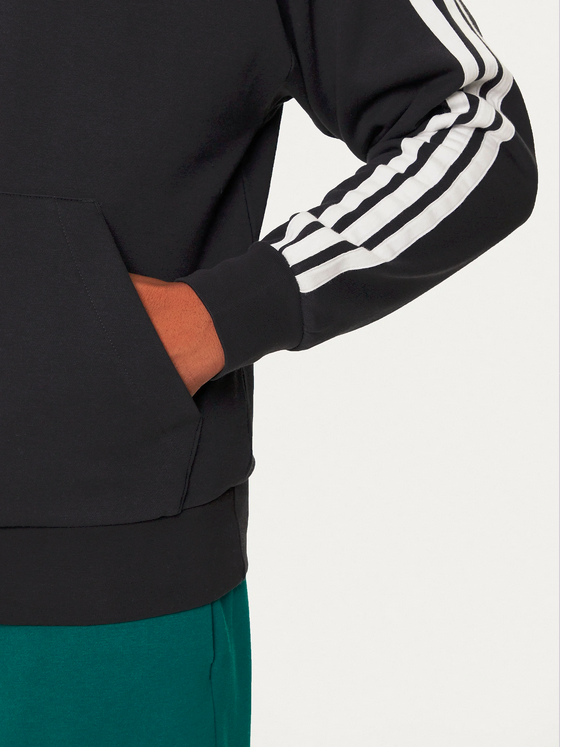 Felpa Uomo Adidas Essentials 3-Stripes  - Nero