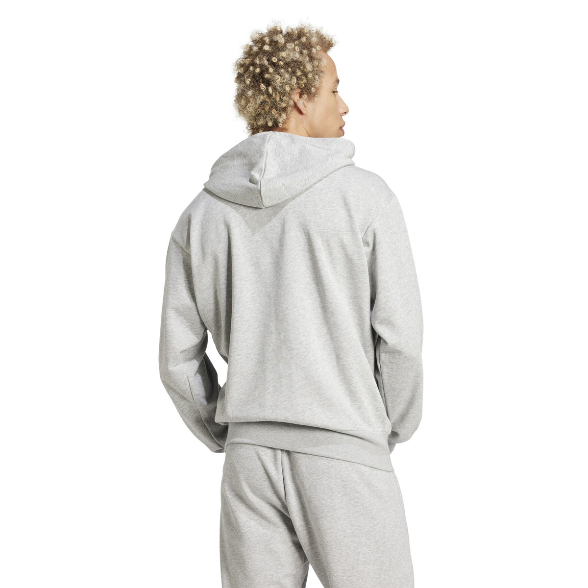 Felpa Uomo Adidas Essentials Big Logo French Terry - Grigio