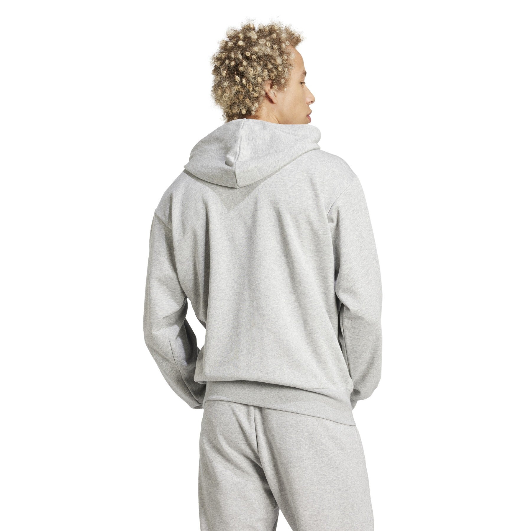 Felpa Uomo Adidas Essentials Big Logo French Terry - Grigio
