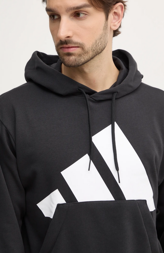 Felpa Uomo Adidas Essentials Big Logo French Terry - Nero