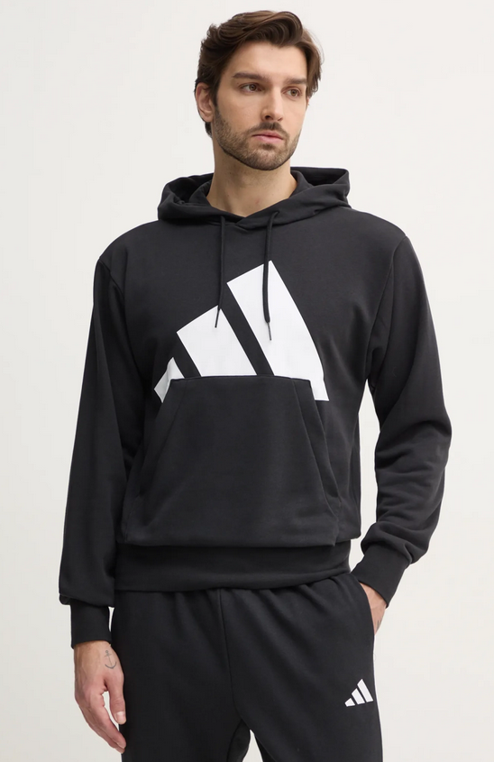 Felpa Uomo Adidas Essentials Big Logo French Terry - Nero