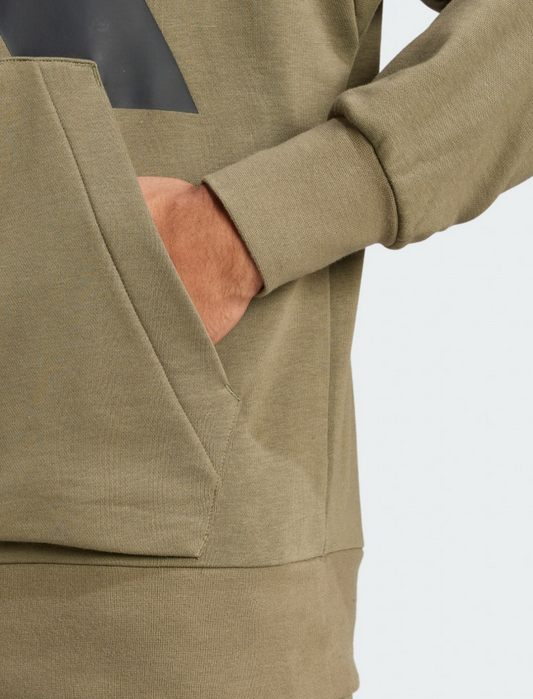 Felpa Uomo Adidas Essentials Big Logo French Terry - Verde Militare