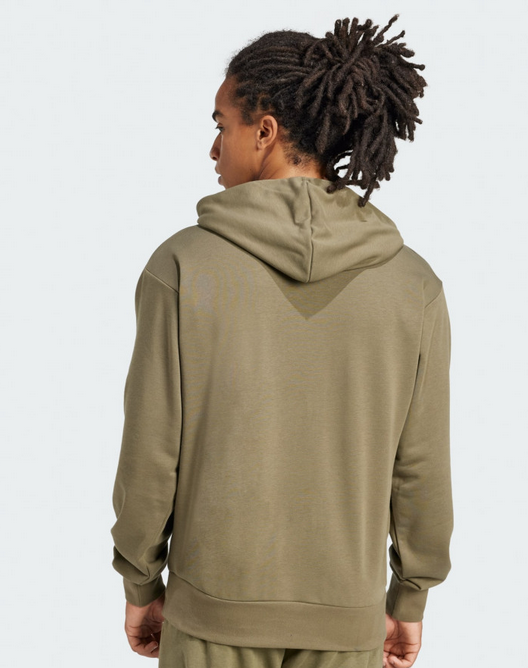 Felpa Uomo Adidas Essentials Big Logo French Terry - Verde Militare