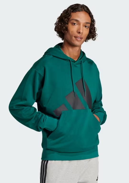 Felpa Uomo Adidas Essentials Big Logo French Terry - Verde