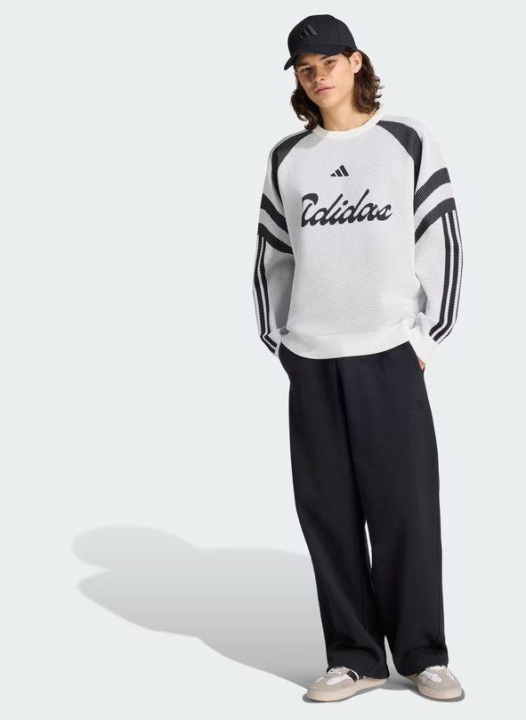 Felpa Uomo Adidas House of Tiro Knitted - Bianco/Nero
